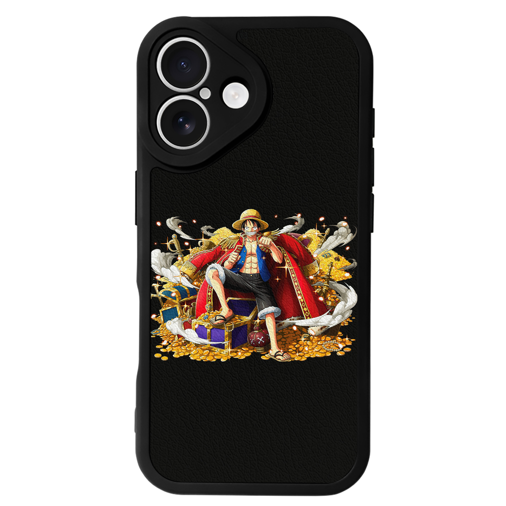 （画像用） ワンピース モンキー・D・ルフィ ONE PIECE Monkey D. Luffy 【iPhone 16シリーズ対応】シリコンスマホケース（レザー調） 材質：シリコン